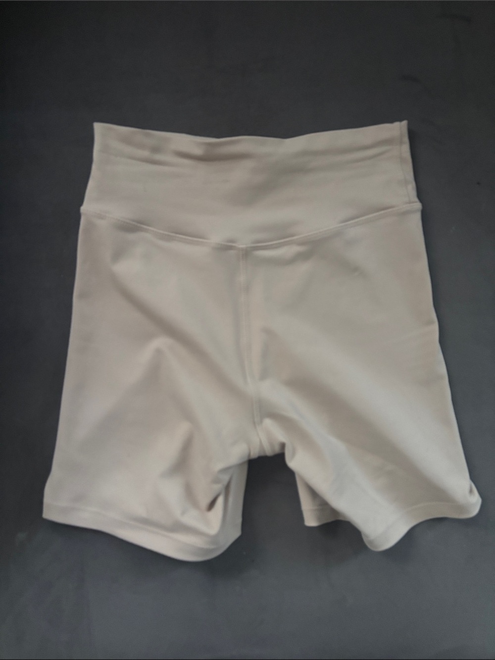 High-Waist Beige Tan Khaki Thirty Years Women's Active Biker Bike Shorts - Picture 2 of 6